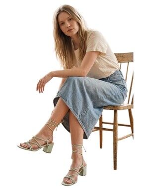 Lulus Reney Strappy Lace-Up 2.5" Chunky Heel Sandals in Mint Green